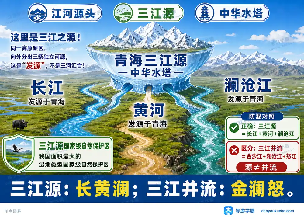 青海三江源核心考点图（导游学霸·科四青海）