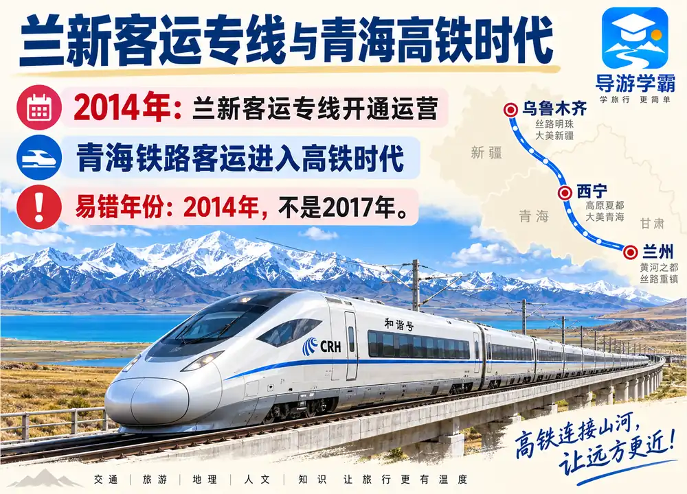 兰新客专开通与青海高铁时代考点图（导游学霸·科四青海）
