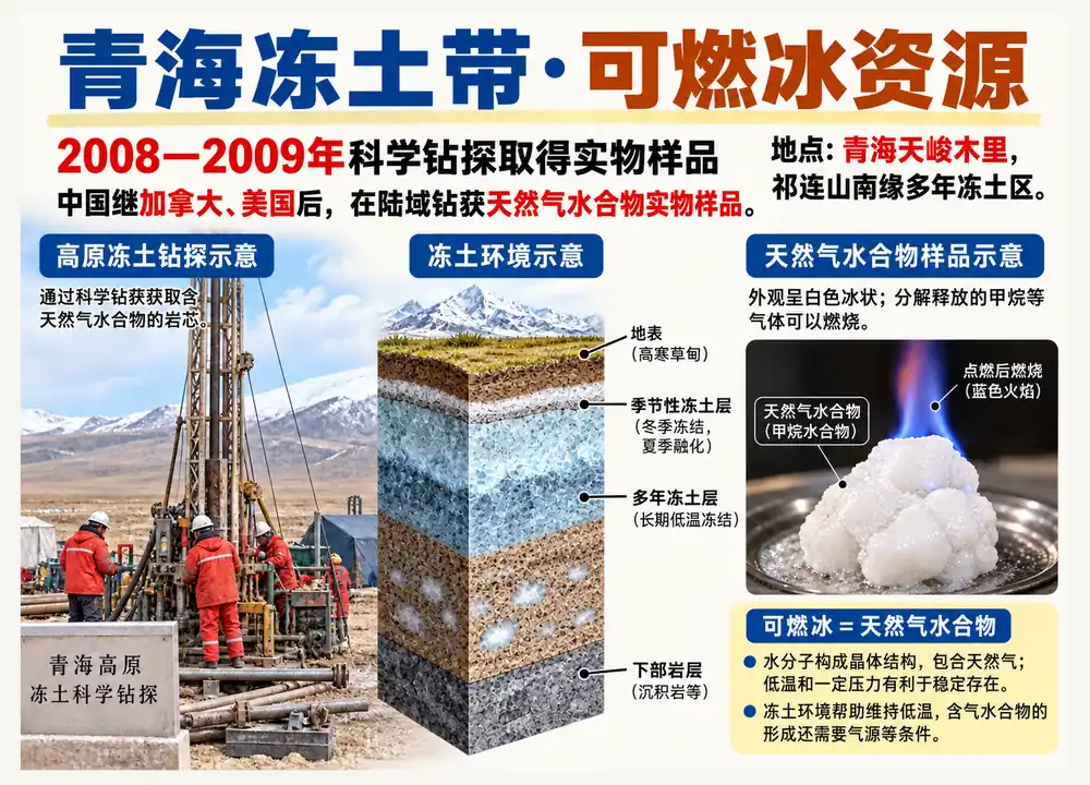 青海天峻木里冻土可燃冰钻获考点图（导游学霸·科四青海）