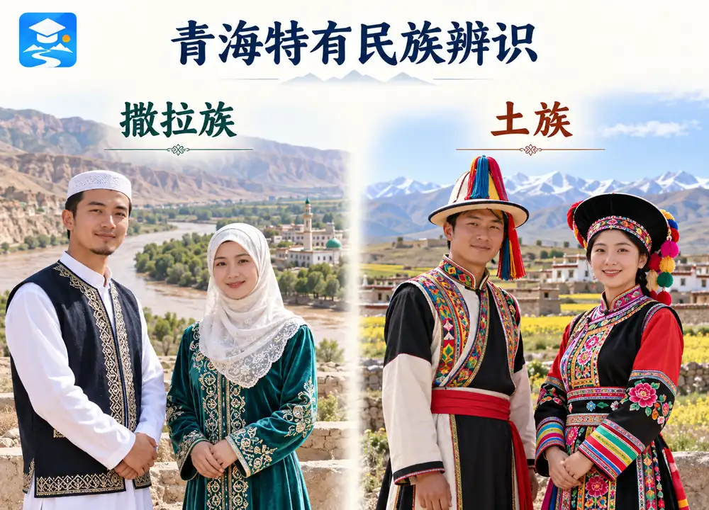 青海两大特有少数民族撒拉族与土族考点图（导游学霸·科四青海）