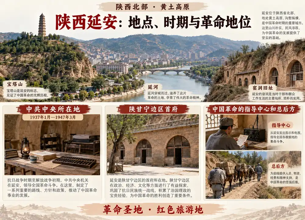 陕西延安革命指导中心与总后方考点图（导游学霸·科四陕西）