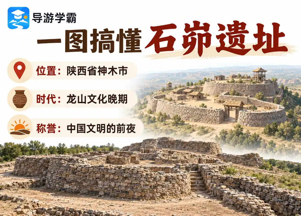 陕西神木石峁遗址核心考点图(导游学霸·科四陕西)