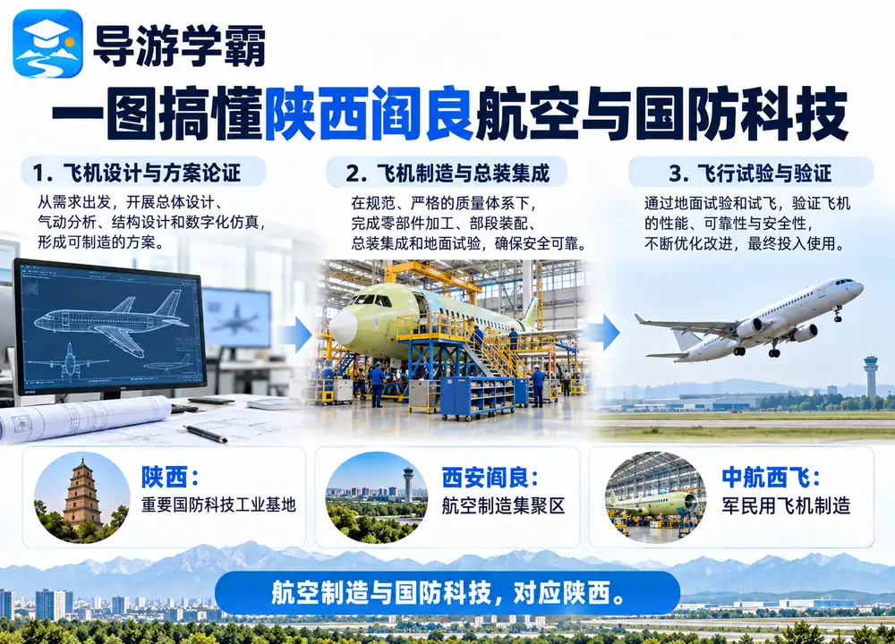 陕西阎良航空制造与国防科技考点图（导游学霸·科四陕西）