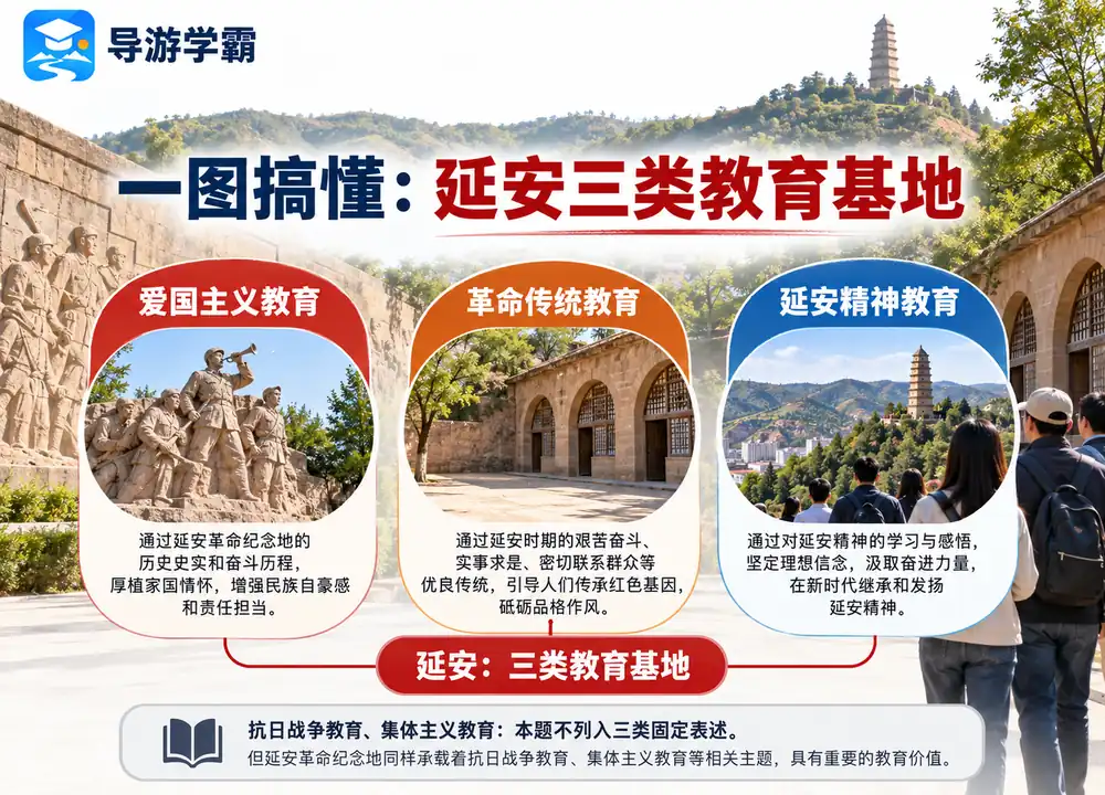 延安三类教育基地官方表述考点图(导游学霸·科四陕西)