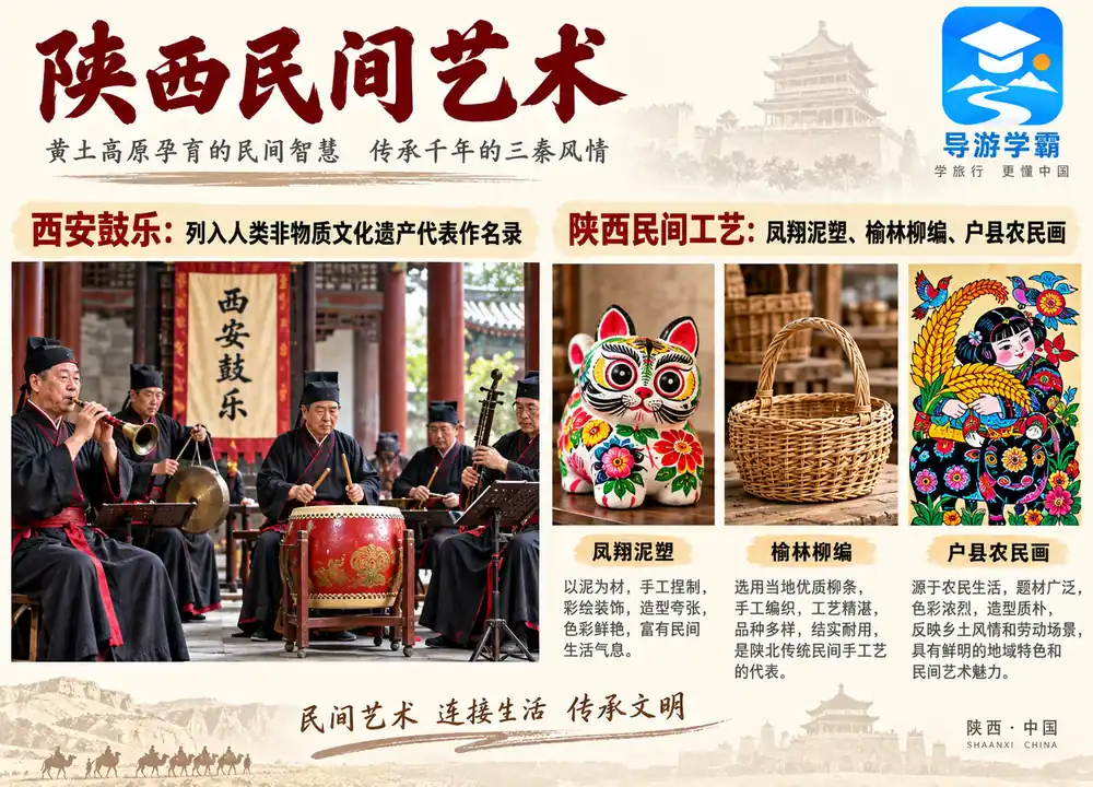 陕西民间艺术与非遗瑰宝考点图（导游学霸·科四陕西）