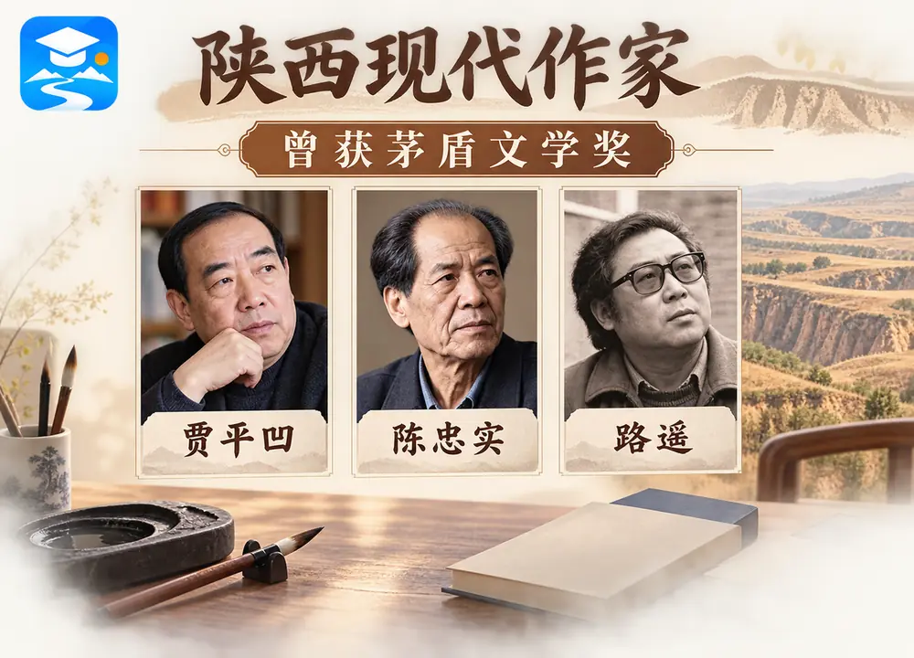 陕西茅盾文学奖作家考点图(导游学霸·科四陕西)