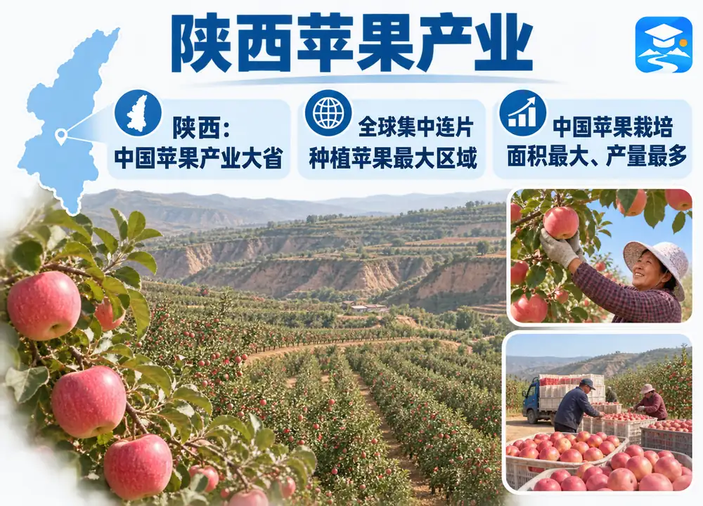 陕西苹果产业核心考点图(导游学霸·科四陕西)