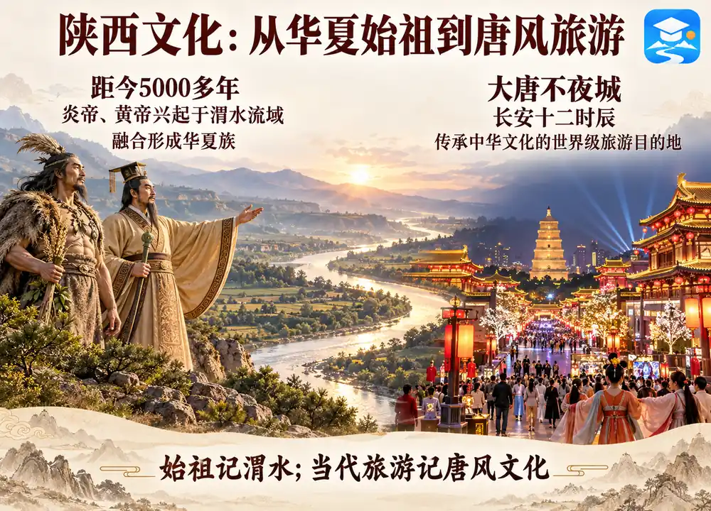 陕西华夏始祖与唐风旅游考点图(导游学霸·科四陕西)