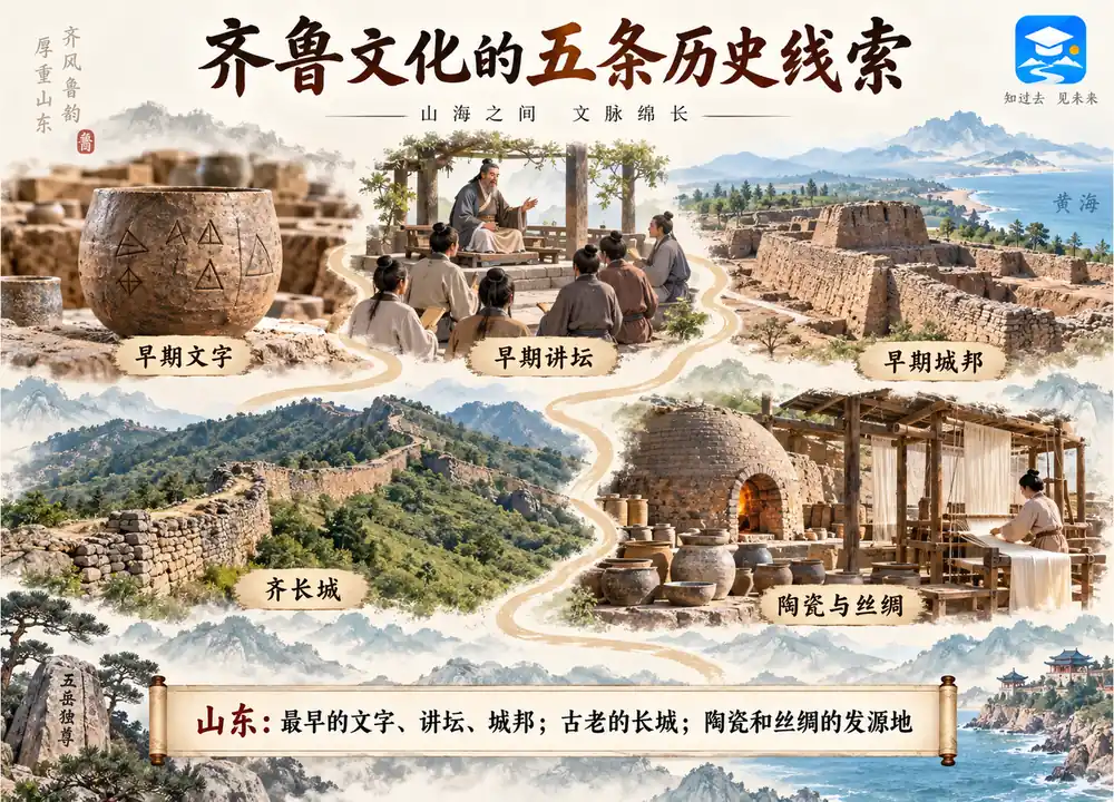 齐鲁文化五大历史线索文脉考点图（导游学霸·科四山东）