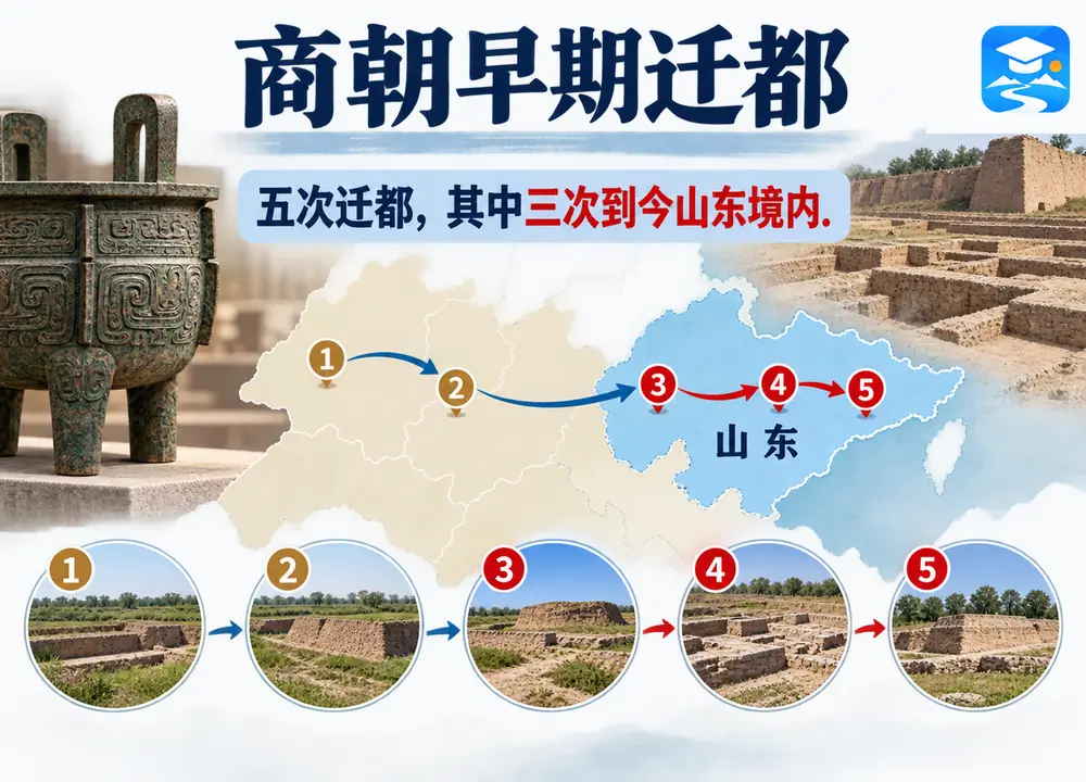 商朝早期迁都核心考点图(导游学霸·科四山东)