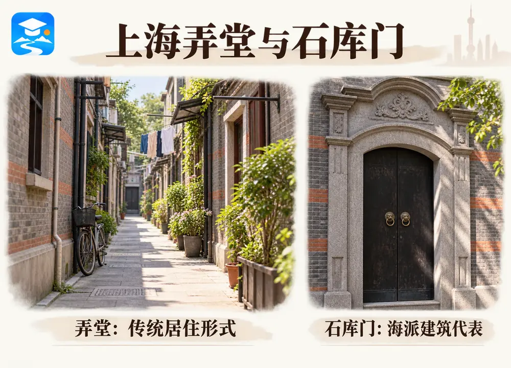 上海弄堂与石库门建筑考点图(导游学霸·科四上海)