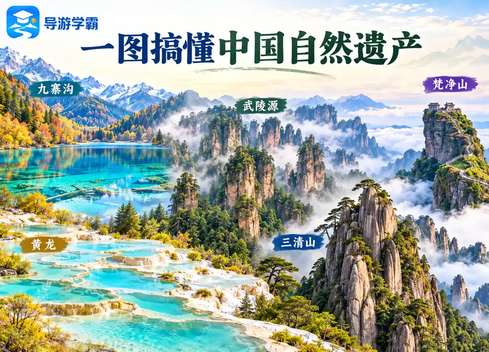 中国世界自然遗产考点图(导游学霸·科四四川)