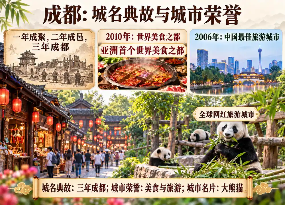 成都城名典故与荣誉考点图(导游学霸·科四四川)