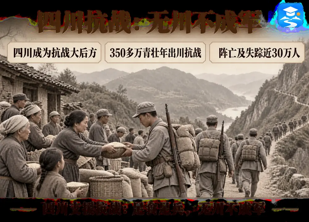 四川抗战大后方与无川不成军考点图(导游学霸·科四四川)