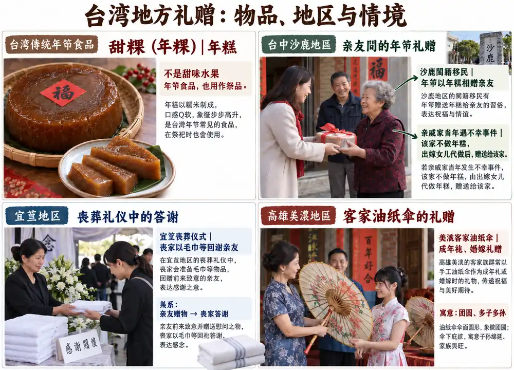 台湾沙鹿年糕美浓油纸伞礼赠考点图（导游学霸·科四台湾）