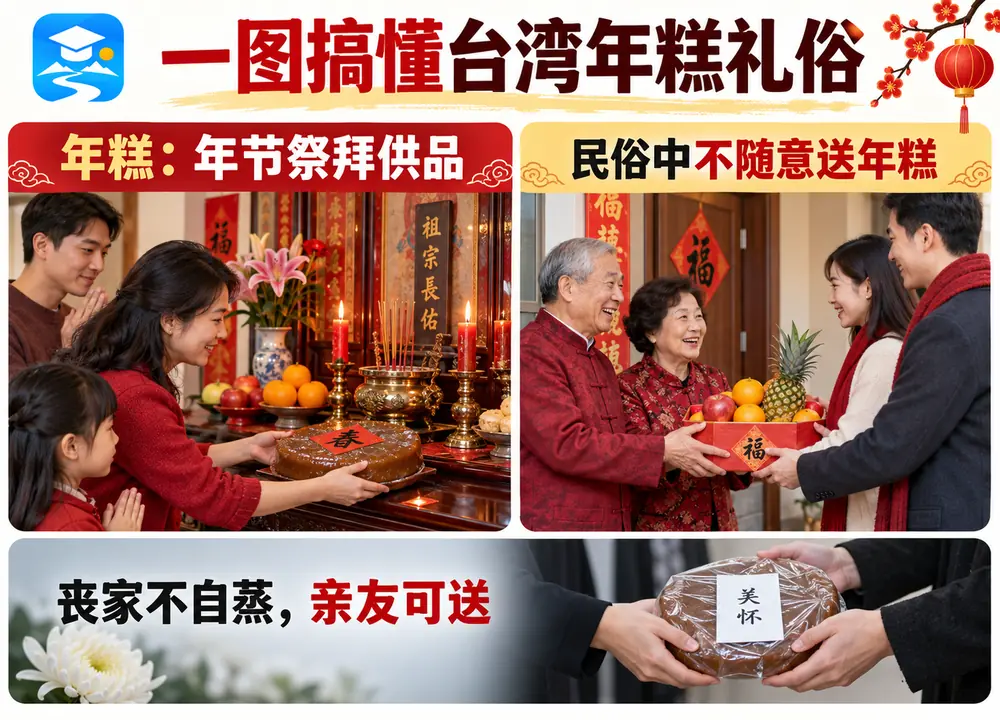 台湾年糕祭拜礼俗与送礼禁忌考点图(导游学霸·科四台湾)