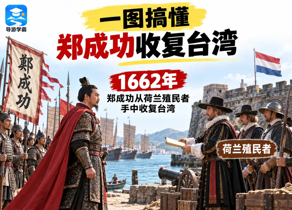 1662郑成功收复台湾历史考点图（导游学霸·科四台湾）