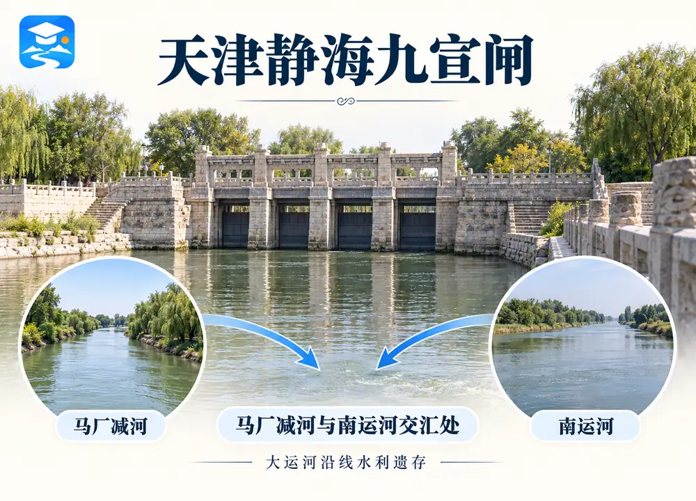 天津静海九宣闸水利遗存考点图(导游学霸·科四天津)