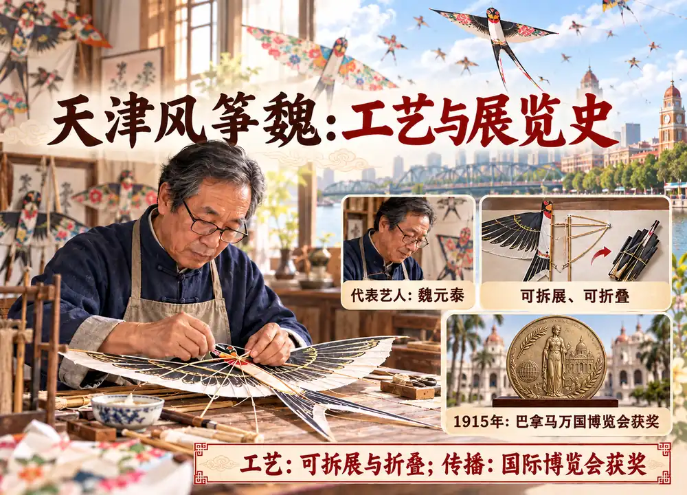 天津风筝魏工艺与金奖考点图(导游学霸·科四天津)