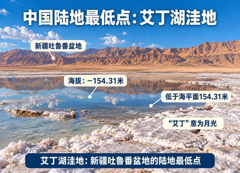 中国陆地最低点艾丁湖考点图(导游学霸·科四新疆)
