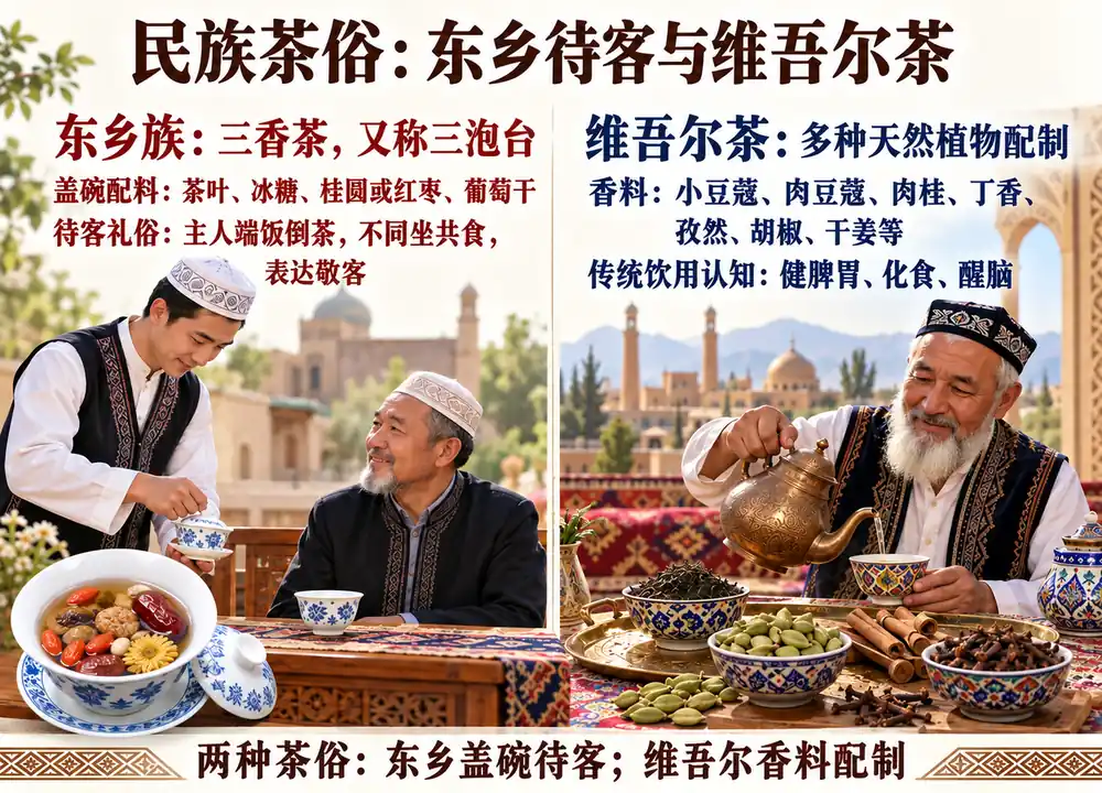 东乡待客与维吾尔茶考点图（导游学霸·科四新疆）