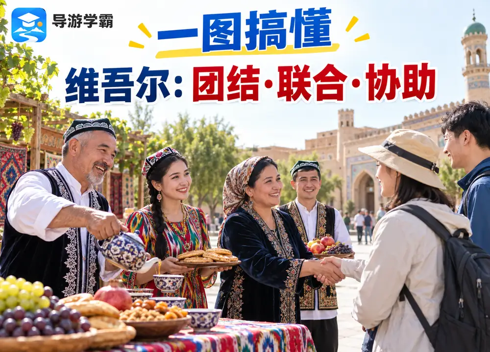 维吾尔族名称含义团结联合协助考点图(导游学霸·科四新疆)