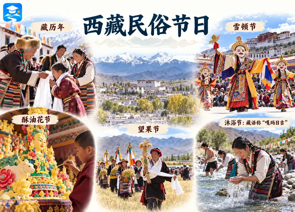 西藏民俗节日与沐浴节称谓考点图（导游学霸·科四西藏）