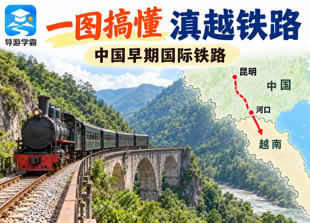 滇越铁路早期国际铁路通道考点图（导游学霸·科四云南）