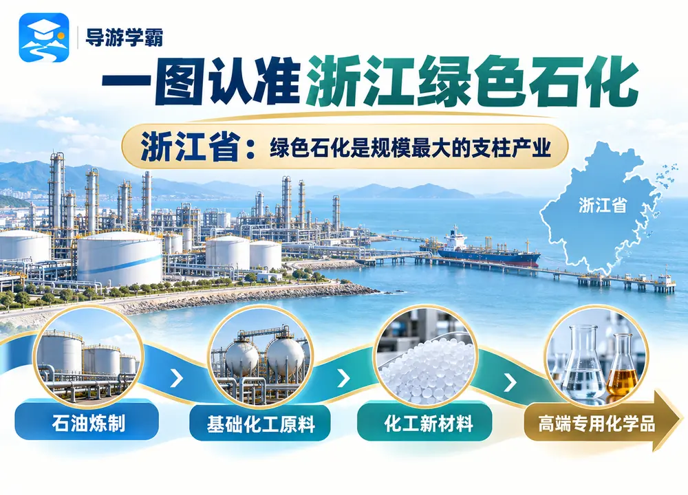 浙江省绿色石化支柱产业考点图(导游学霸·科四浙江)