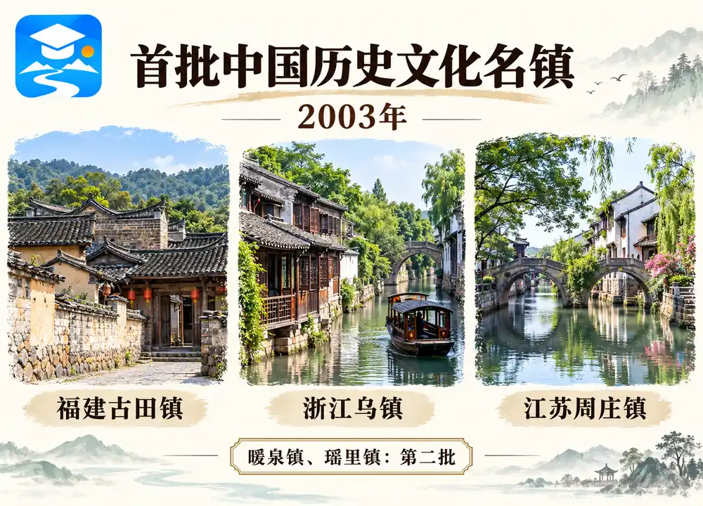 2003首批中国历史文化名镇辨识考点图（导游学霸·科四浙江）