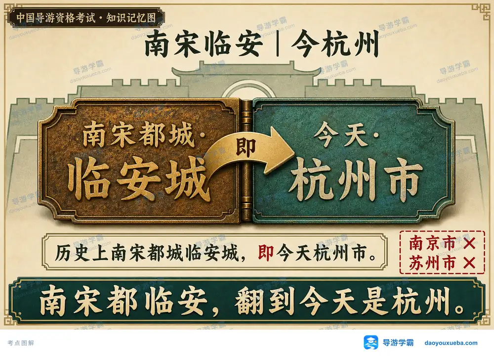 南宋都城临安即今杭州市考点图(导游学霸·科四浙江)